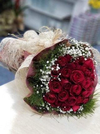 25 Kırmızı Gül Buketi - Tavşanlı Çiçek